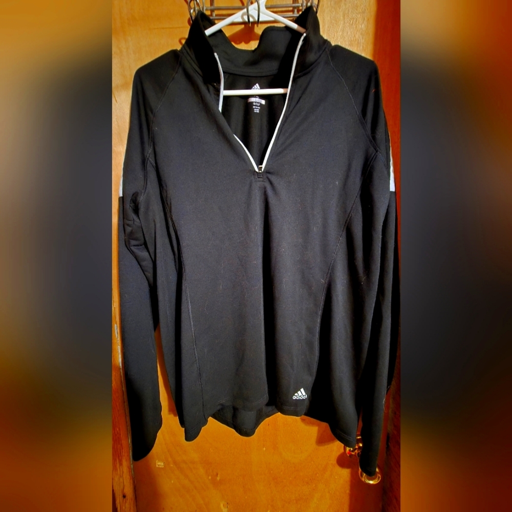 Adidas Black Quarter-Zip Pullover with thumb holes